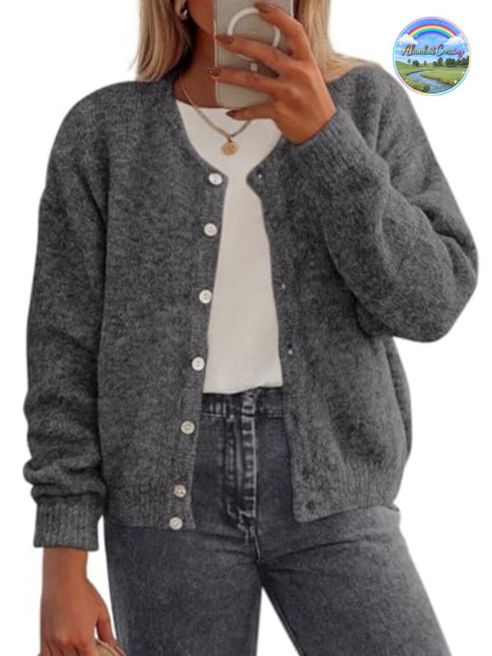 Women's Long Sleeve Button Down Knit Cardigan Sweater - Cozy Open Front